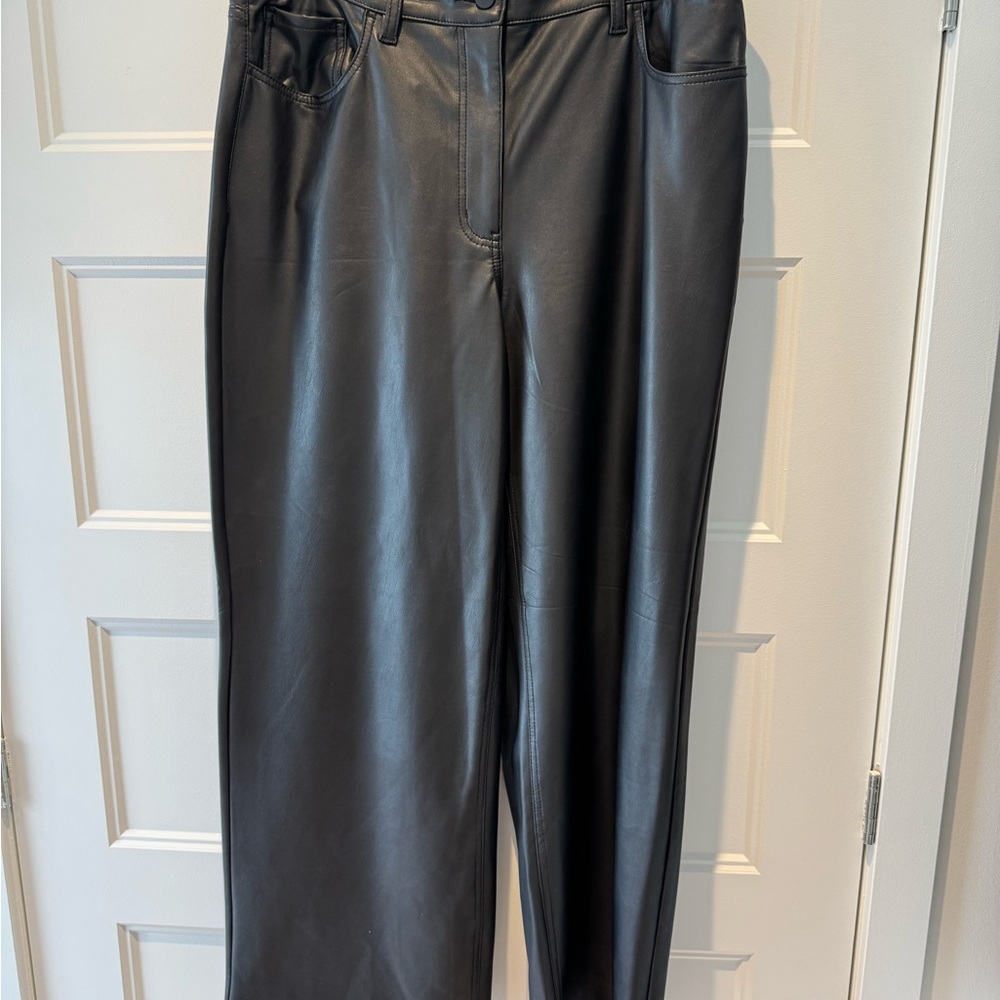 REITMANS Signature Black Faux Leather Pants - SIZE 16